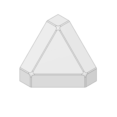 60-280-2 MODULAR SOLUTIONS PART<br>END CAP FOR 3-WAY BODY CONNECTION, ANGULAR, GRAY, USED WITH 40-010-1